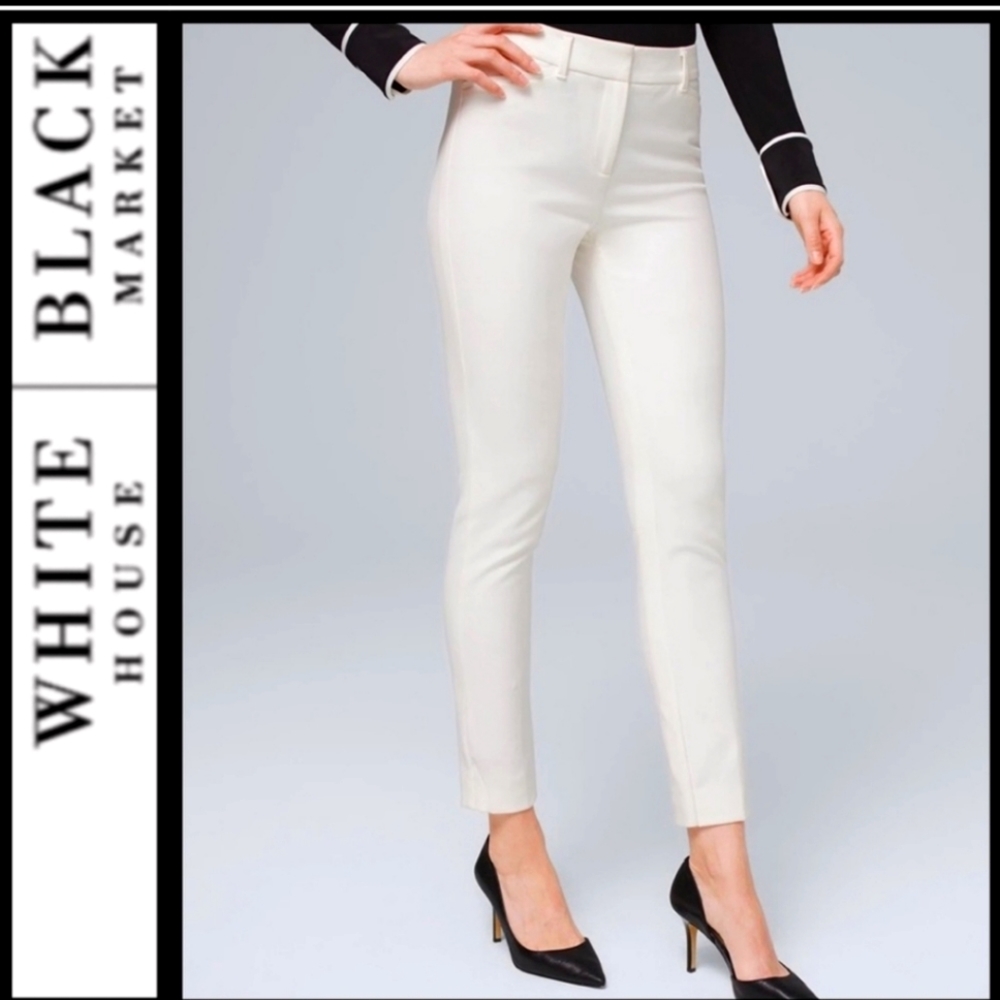 WHBM The Slim Ankle Pants in Off White Size 00